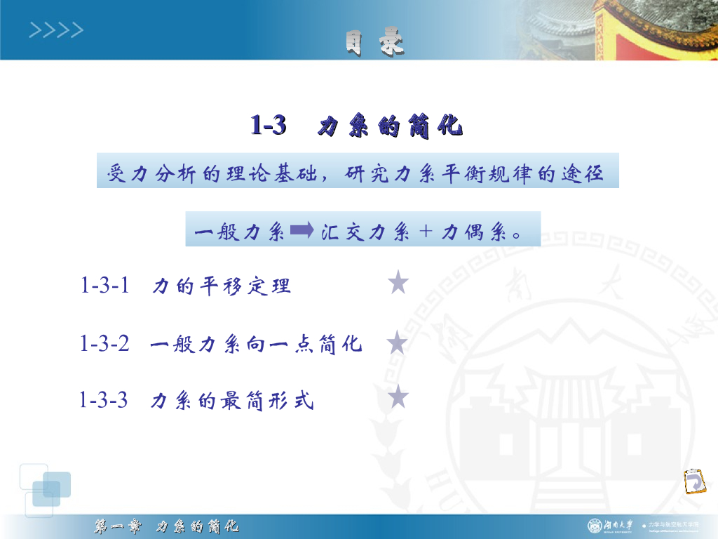 《理论力学》演示文稿-力系的简化