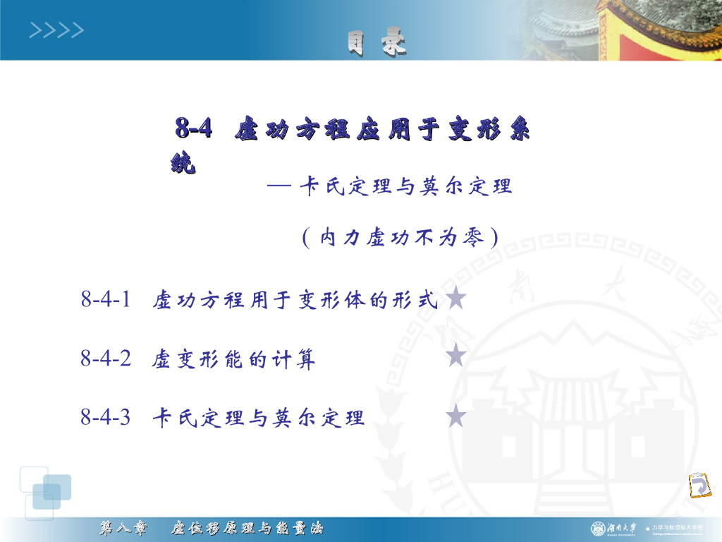 《理论力学》演示文稿-虚功方程应用于变形体·卡氏定理·莫尔定理