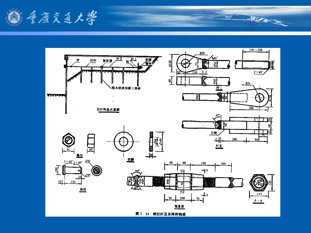 《港口水工建筑物》教学课件-板桩码头的构造⑵：锚碇结构、拉杆、导梁、帽梁及胸墙及排水设施等_第8页