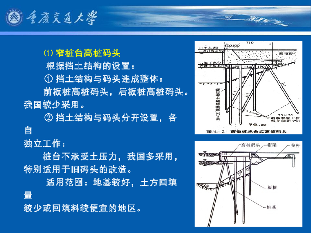 《港口水工建筑物》教学课件-高桩码头概述：高桩码头的组成及其作用、结构型式及其特点_第9页