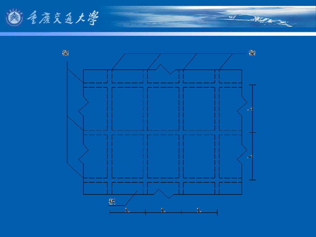 《港口水工建筑物》教学课件-高桩码头上部结构的计算⑴：面板内力计算①：计算图式、计算跨度、传递宽度、弯距计算宽度、剪力计算宽度_第6页