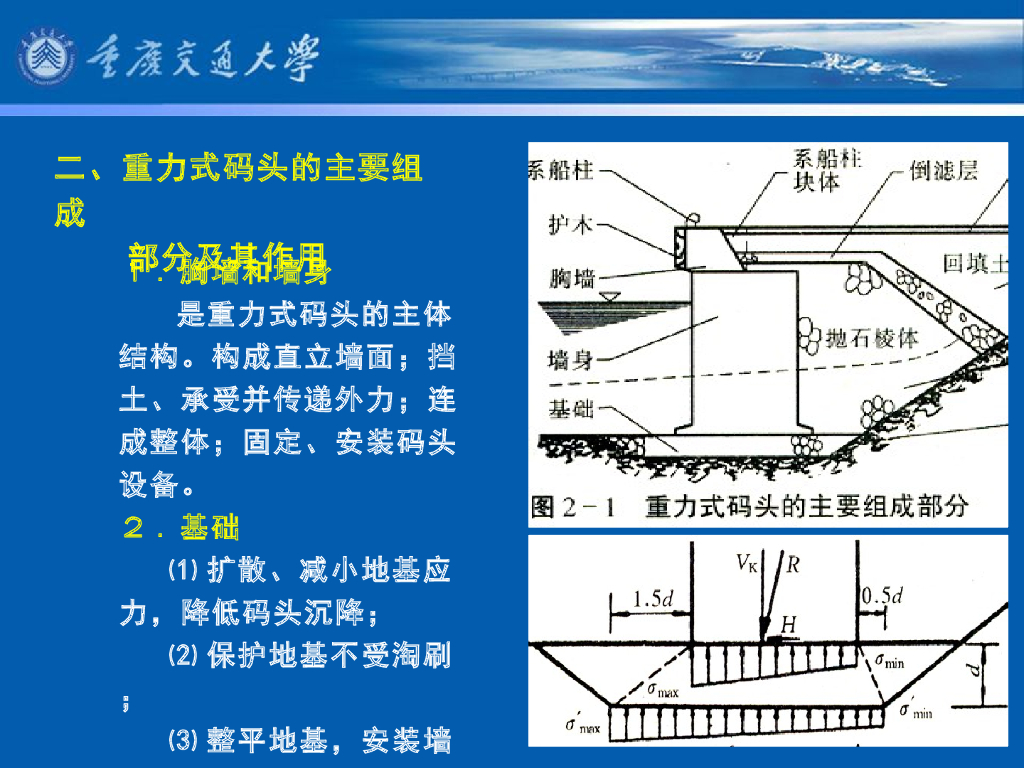 《港口水工建筑物》教学课件-重力式码头(1)—重力式码头结构型式_第6页