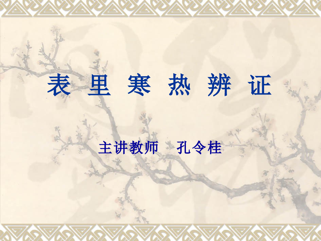 《中医诊断学》演示文稿-表里、寒热辨证