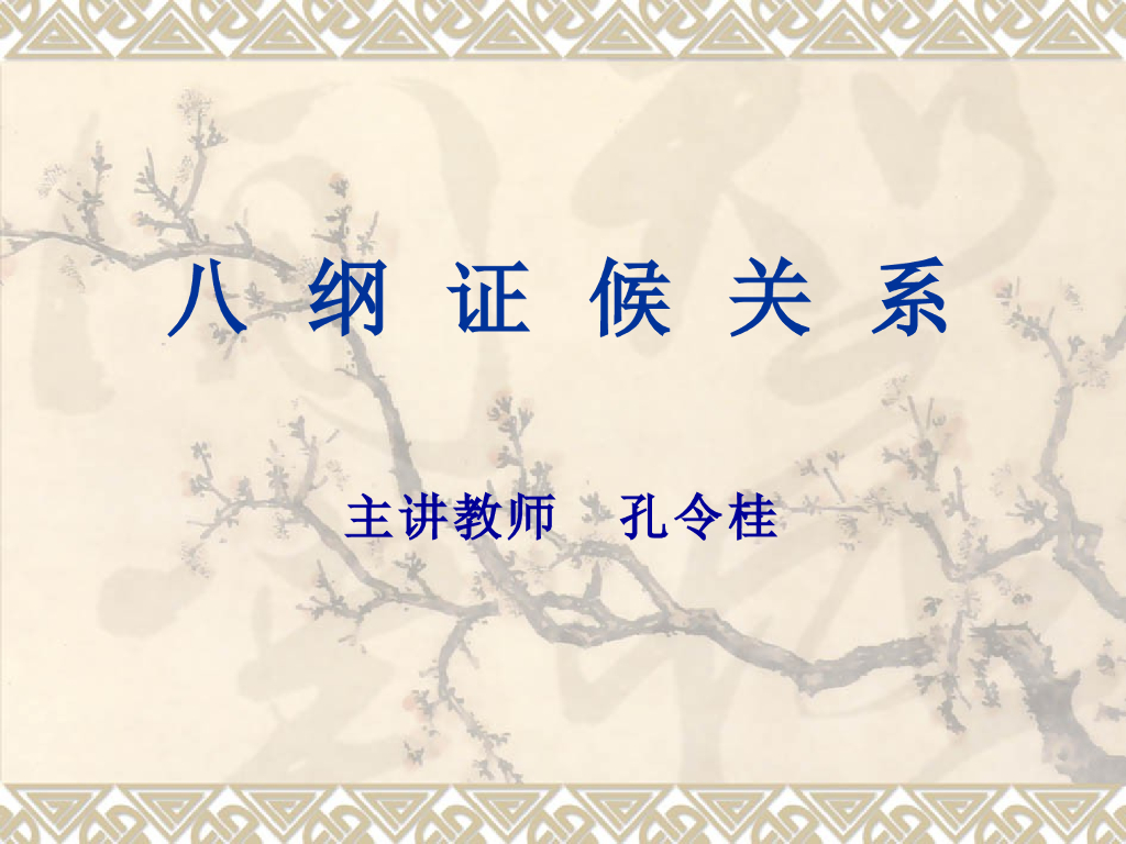 《中医诊断学》演示文稿-八纲证候的关系