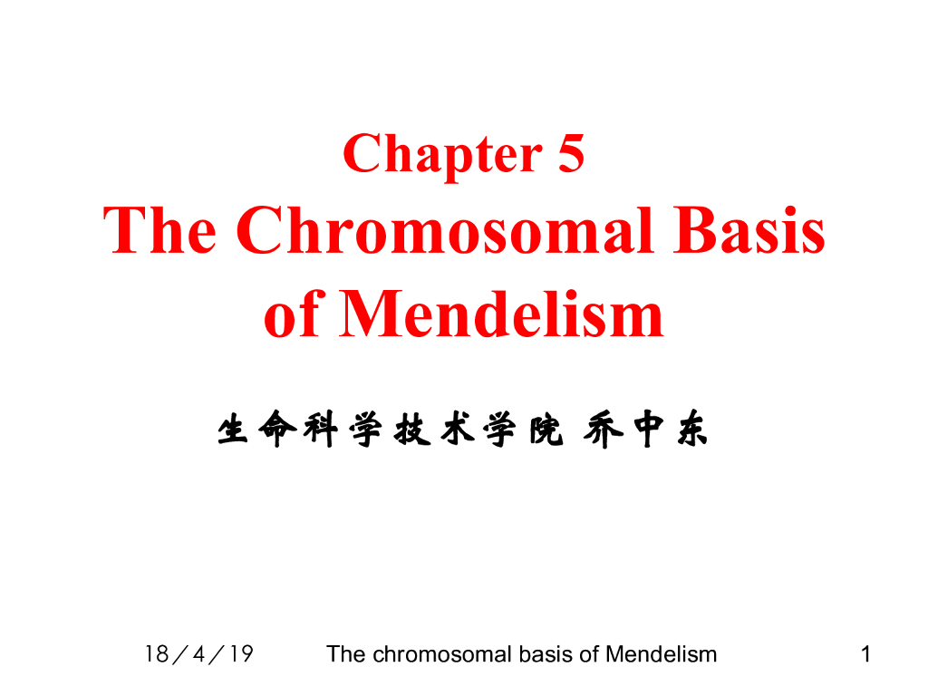 《现代遗传学》孟德尔理论的染色体基础