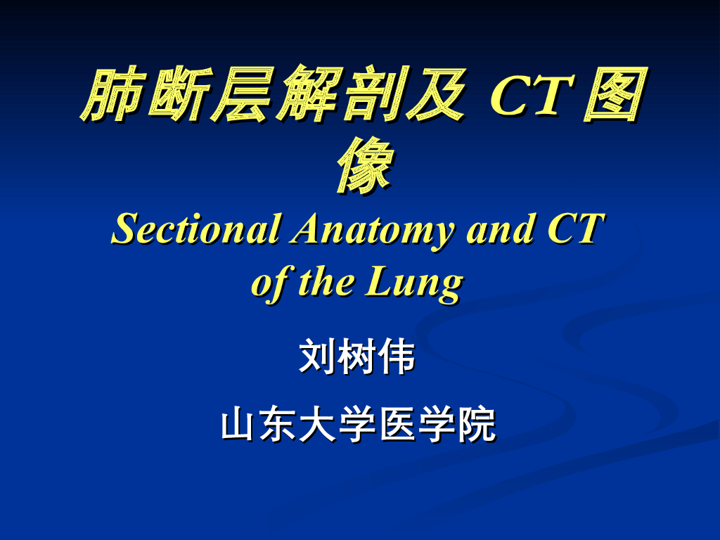 《断层影像解剖学》演示文稿-肺门与肺段断层解剖与CT
