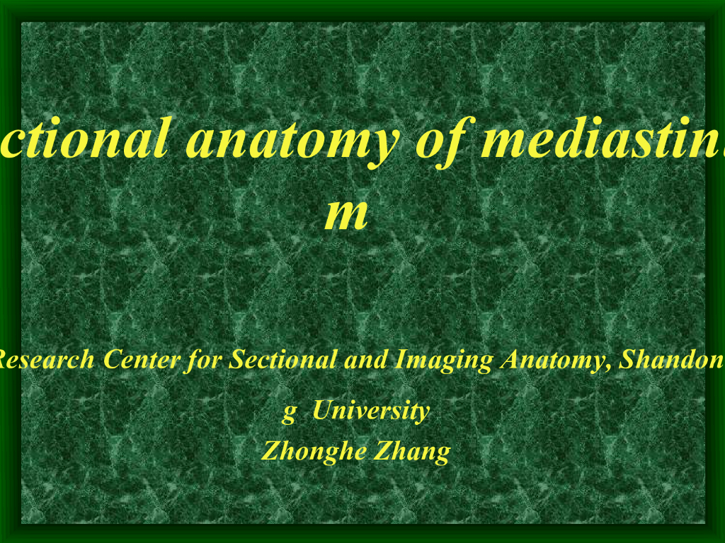 《断层影像解剖学》演示文稿-纵隔断层解剖与CT