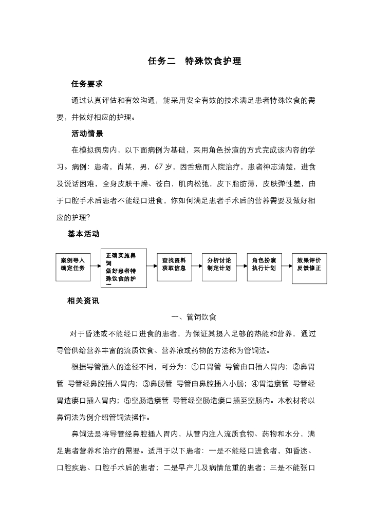 《护理技巧》电子教材-任务二 特殊饮食的护理