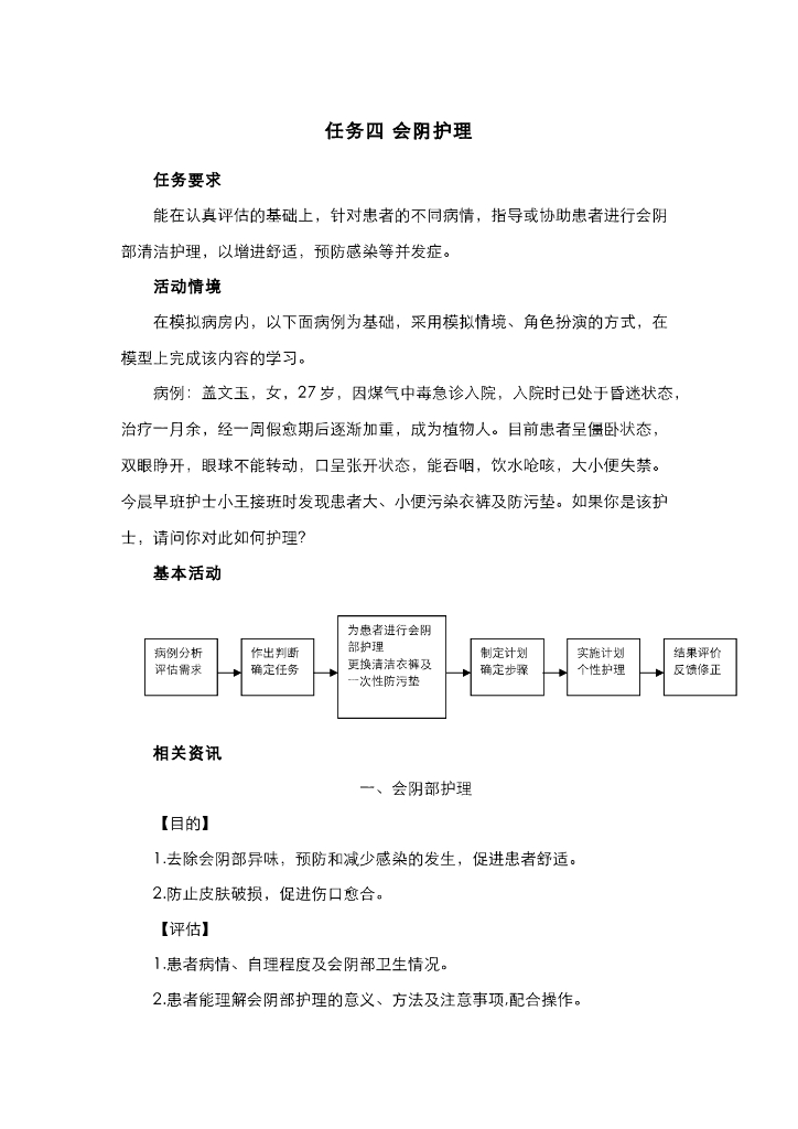 《护理技巧》电子教材-任务四 会阴护理