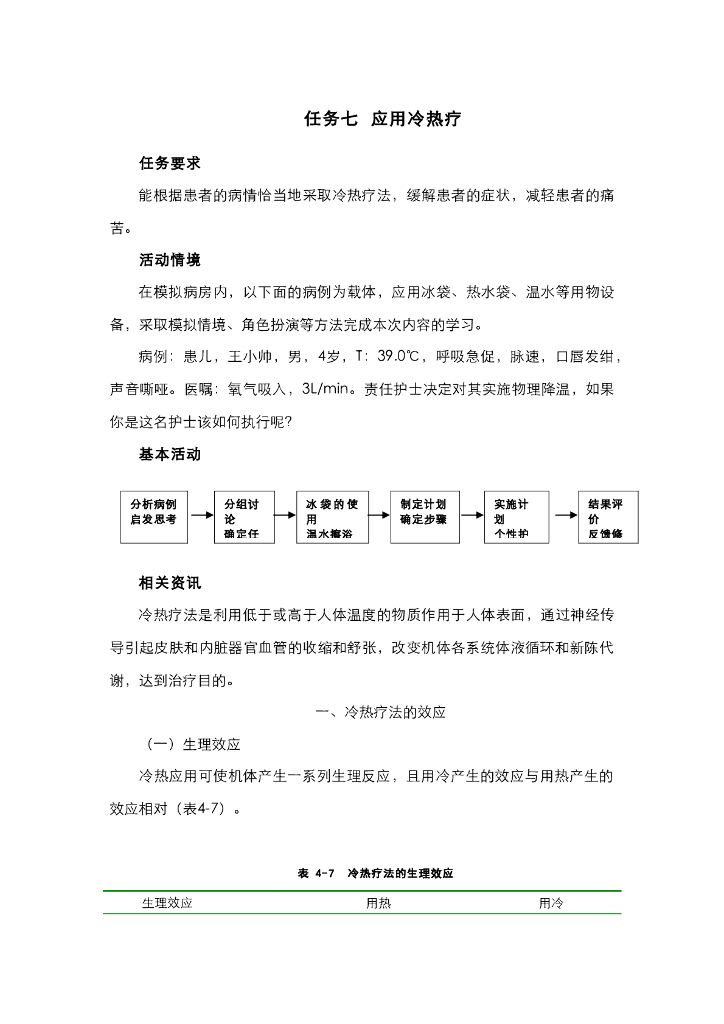 《护理技巧》电子教材-任务七 应用冷热技术