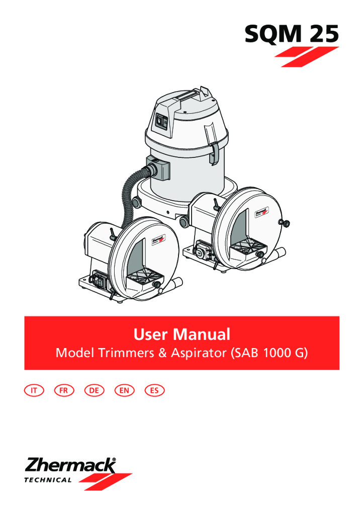 《口腔固定修复工艺技术》文献资料-Zhermack SQM25模型修整机 用户手册