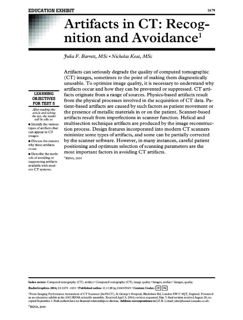 《现代医学成像技术》Artifacts in CT