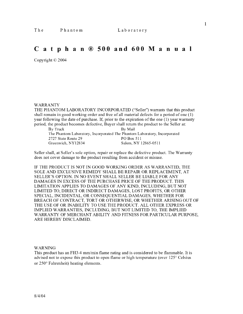 《现代医学成像技术》学习手册-Catphan500和600操作手册1