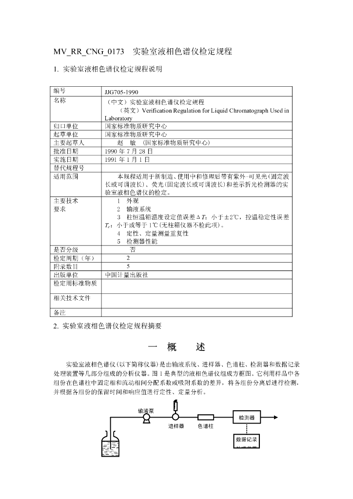 《药物检测分析技术》文献资料-实验室液相色谱仪检定规程