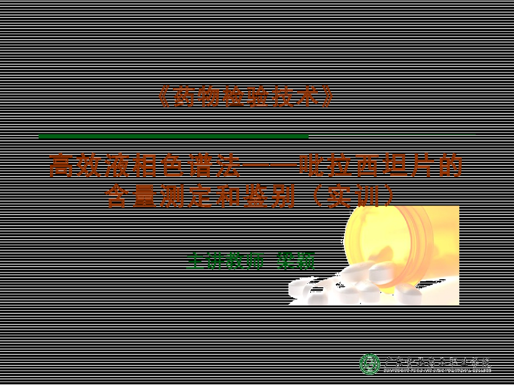 《药物检验技术》演示文稿-高效液相色谱法测定吡拉西坦片的含量