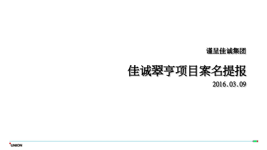 佳诚翠亨项目案名提报