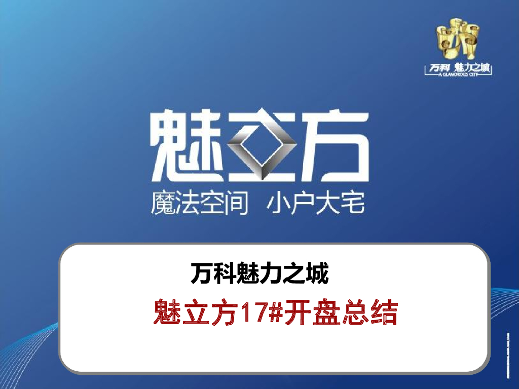 万科魅力之城魅立方17#开盘总结