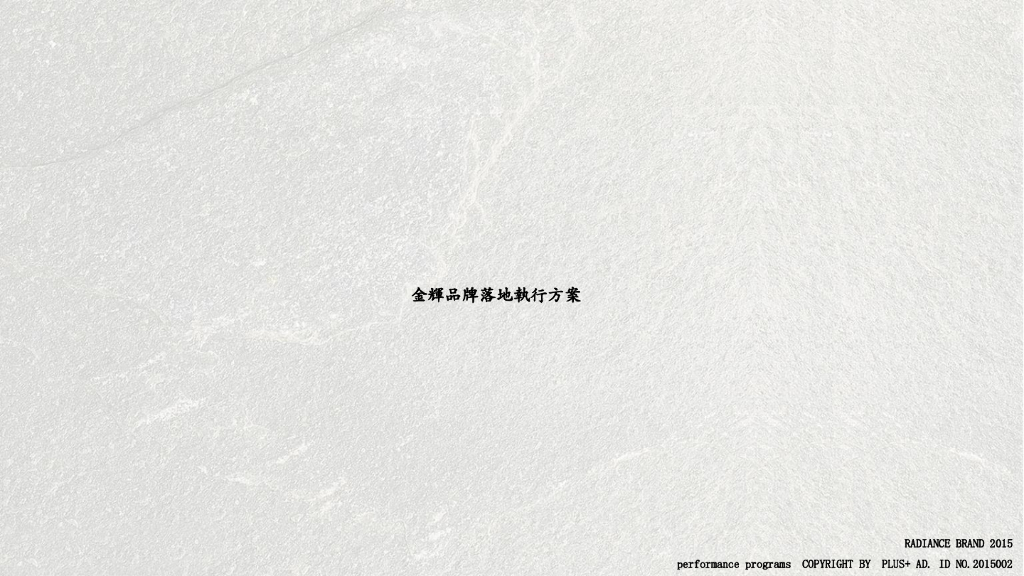 2015金辉品牌落地执行方案