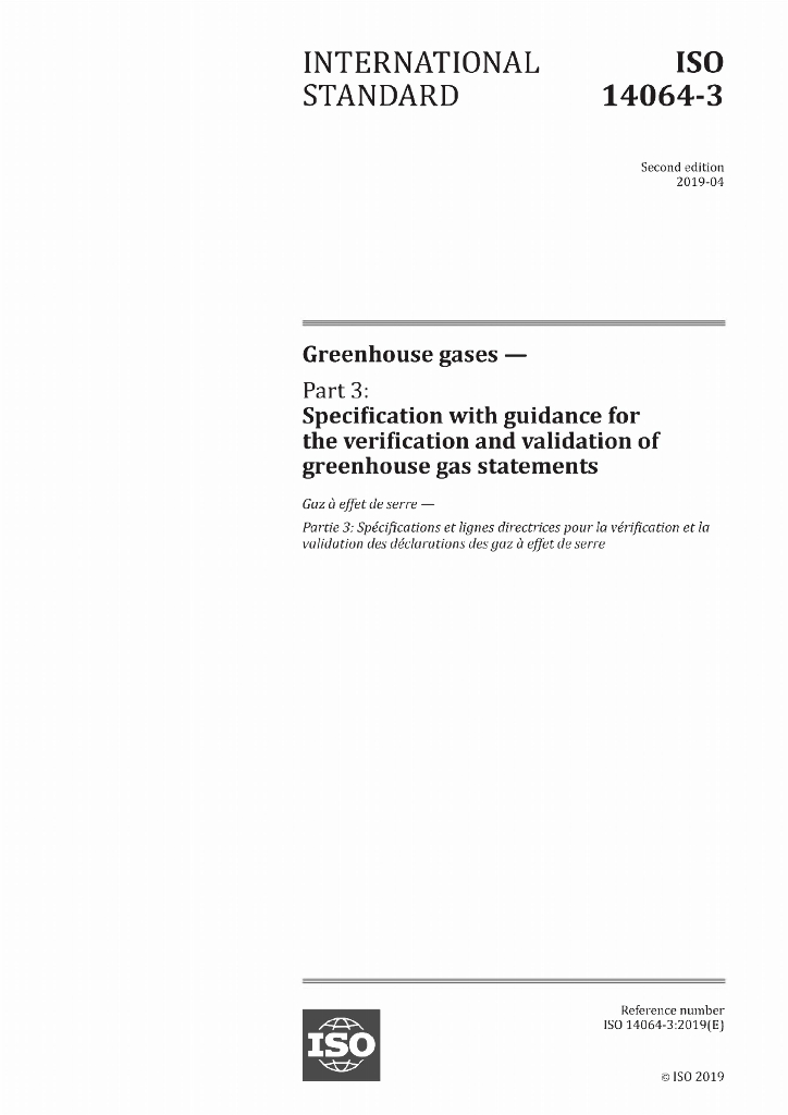 ISO 14064-3-2019 温室气体 第三部分 温室气体声明审定与核查的规范及指南（英文版）
