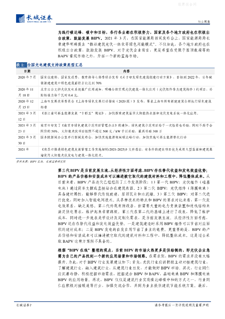 长城证券：建材周报-碳中和背景下BIPV有望放量增长，需求端亟待继续提升_第7页