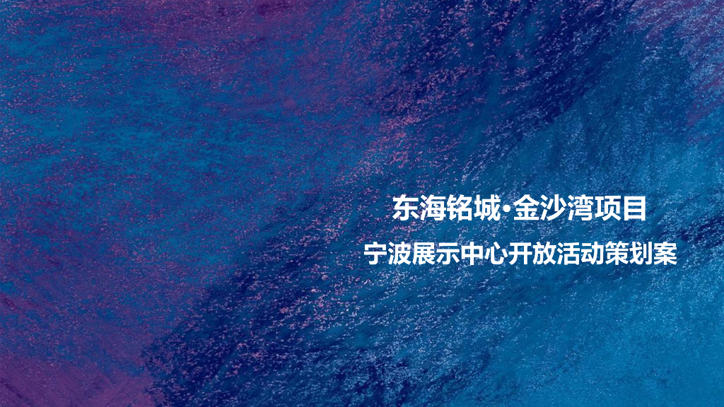 2017金沙湾项目宁波展示中心开放活动策划案