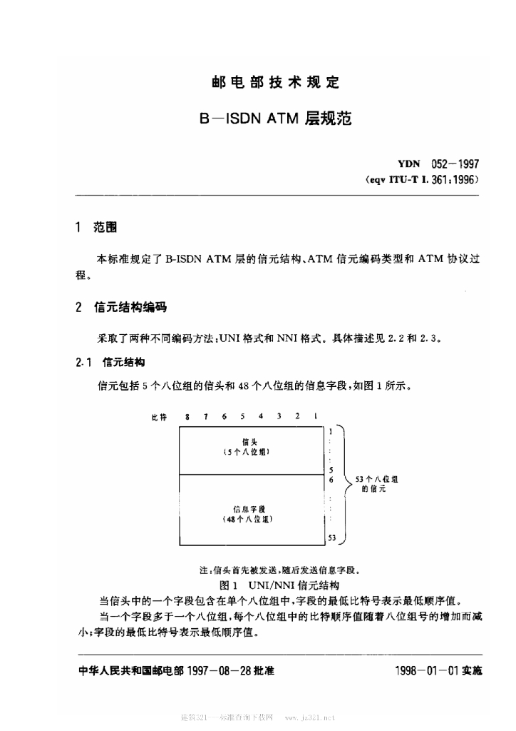 YDN 052-1997 标准预览