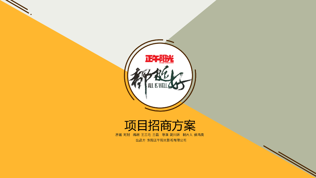 2019正午阳光《都挺好》项目招商方案
