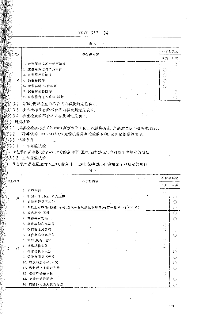 YD/T 657-1994 标准预览