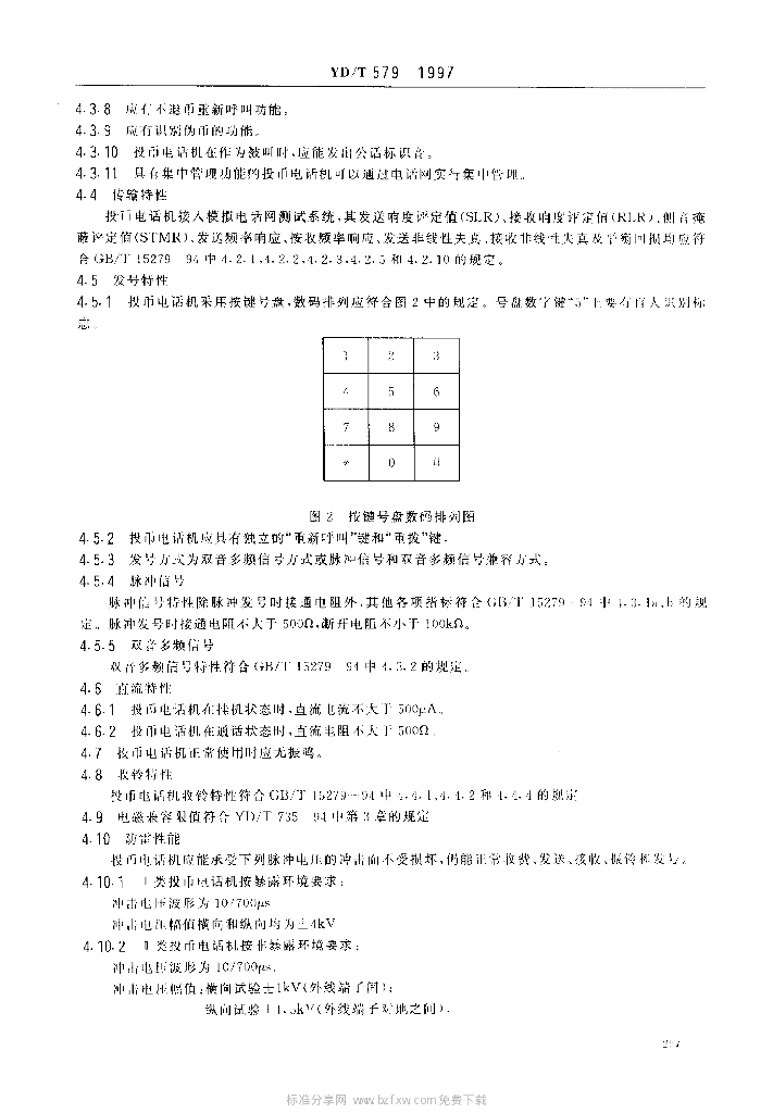 YD/T 579-1997 标准预览