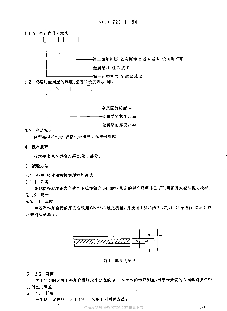 YD/T 723.1-1994 标准预览