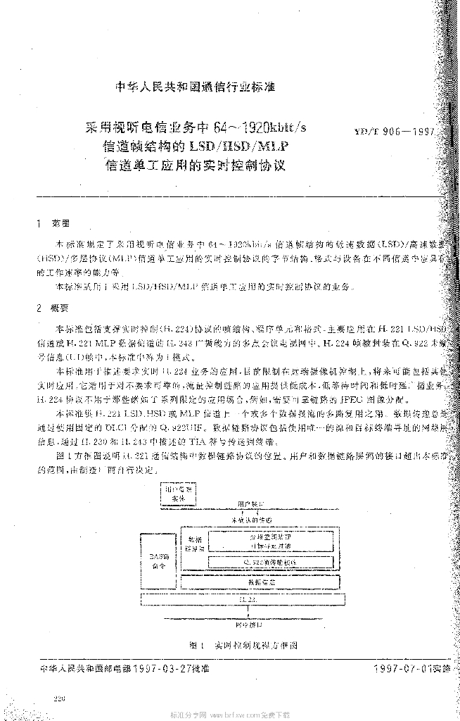 YD/T 906-1997 标准预览