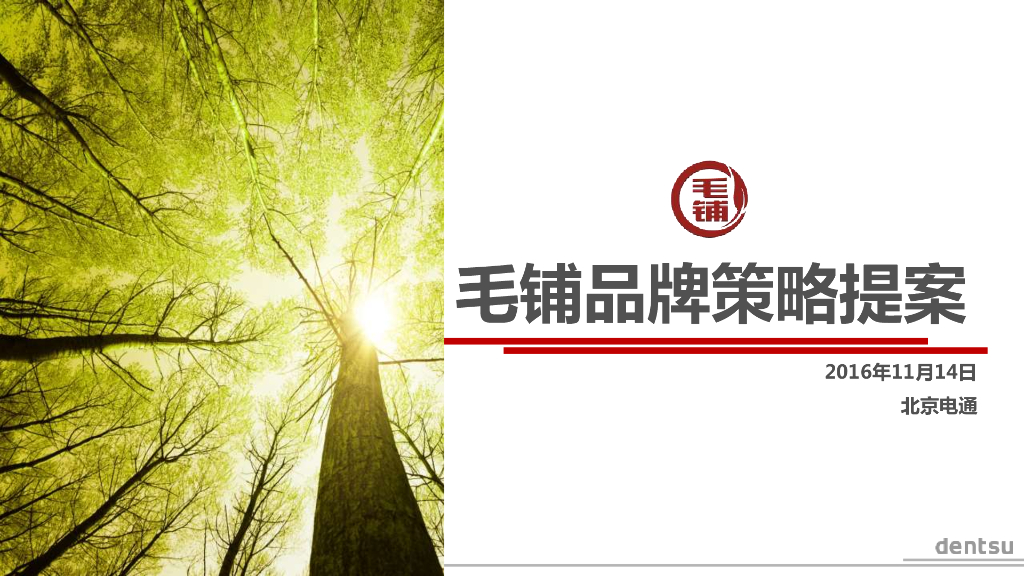 2016毛铺品牌策略提案-电通