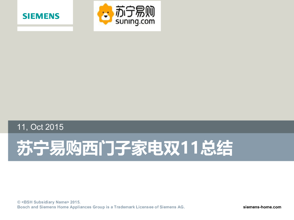 2015苏宁西门子家电双11活动总结