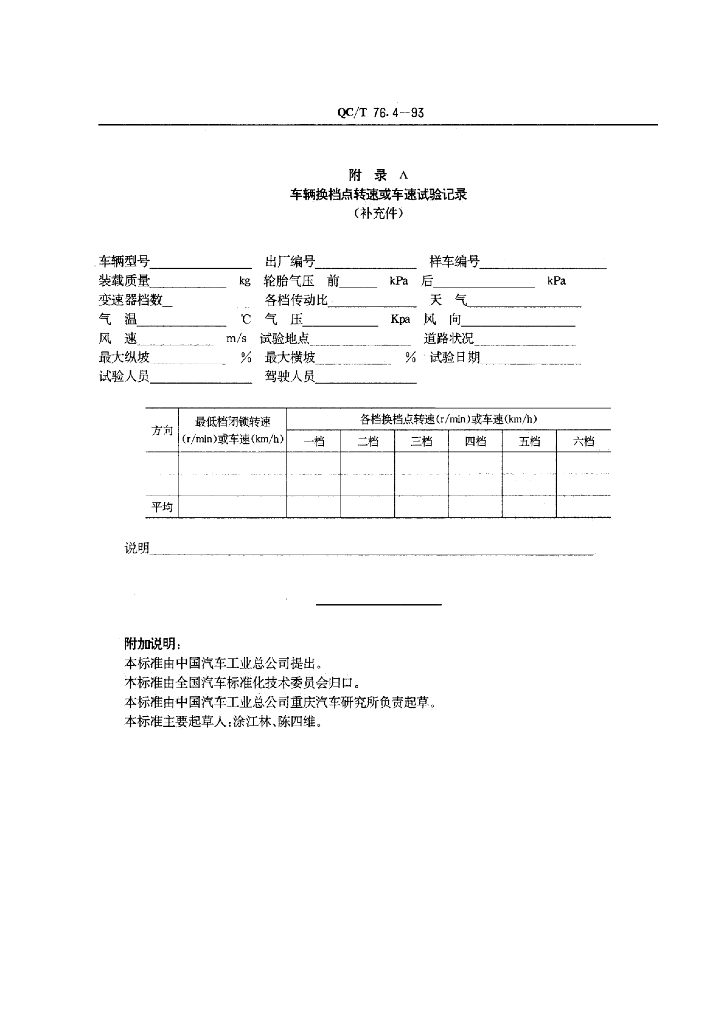 QC/T 76.4-1993 标准预览