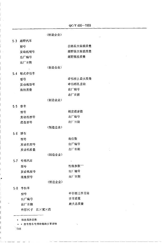 QC/T 486-1999 标准预览