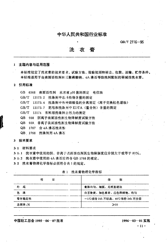 Q8/T 2116-1995 标准预览