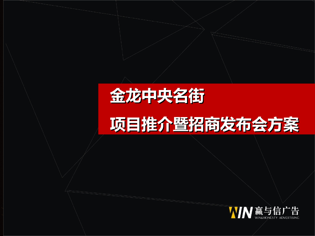 贵阳金龙中央名街项目推介暨招商发布会方案
