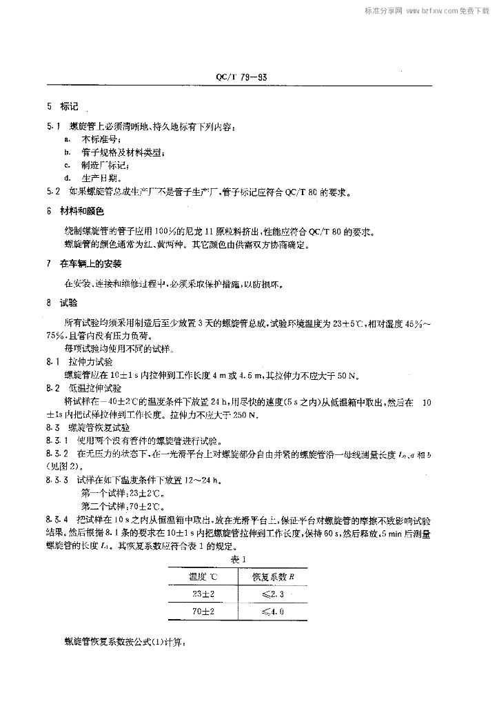 QC/T 79-1993 标准预览