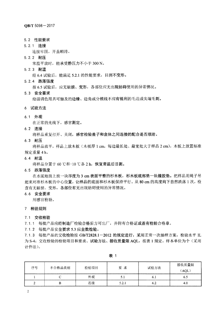 QB/T 5098-2017 标准预览