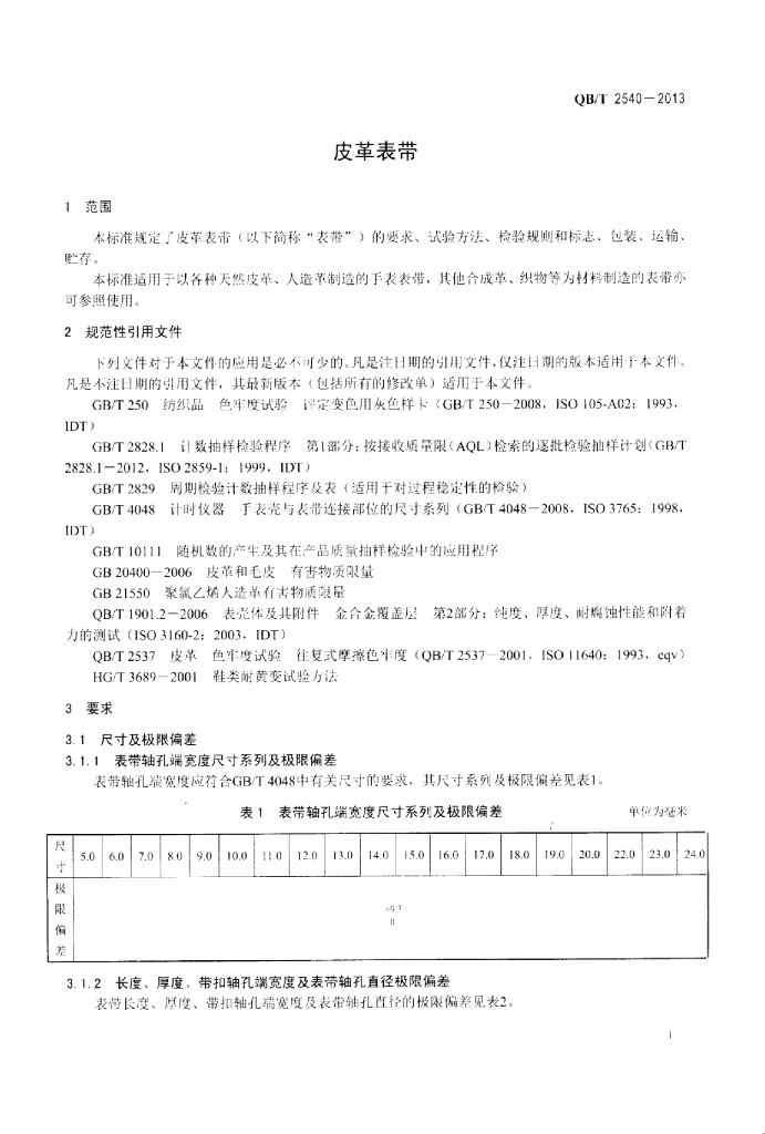 QB/T 2540-2013 标准预览