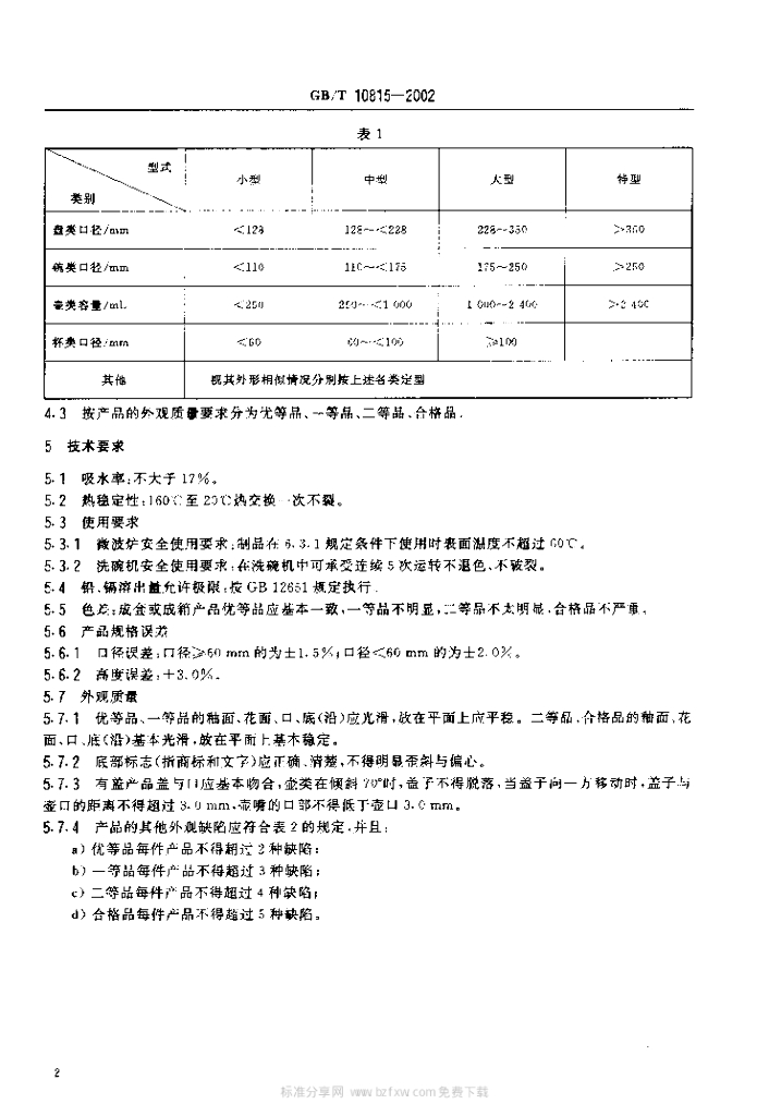 GB/T 10815-2002 标准预览
