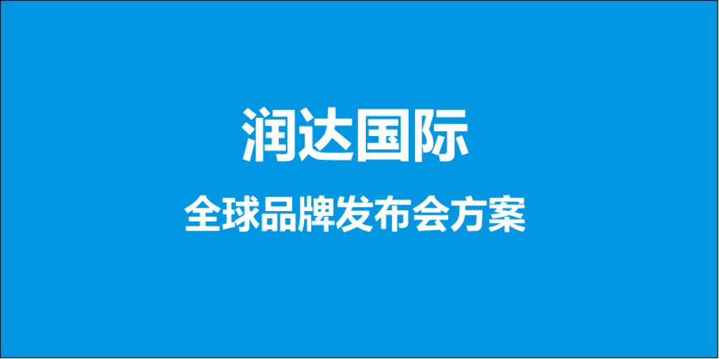 润达国际全球品牌发布会方案