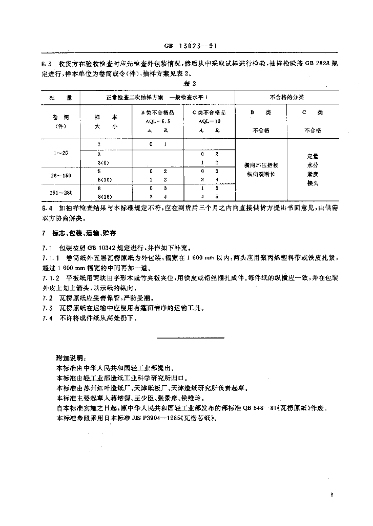 GB 13023-1991 标准预览