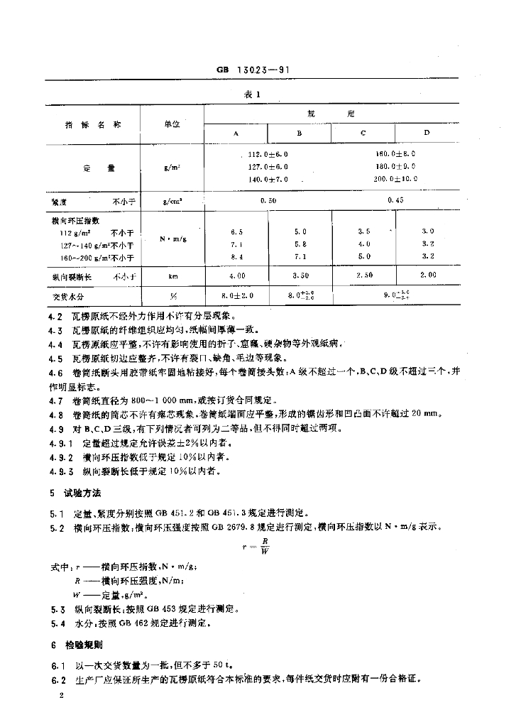 GB 13023-1991 标准预览