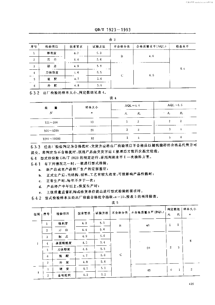 QB/T 1923-1993 标准预览