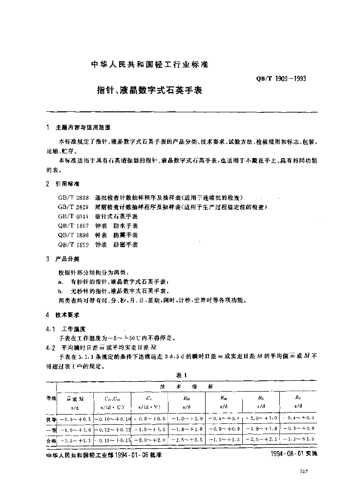 QB/T 1909-1993 标准预览