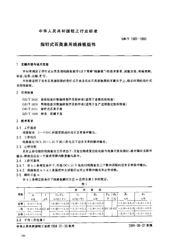 QB/T 1905-1993 标准预览