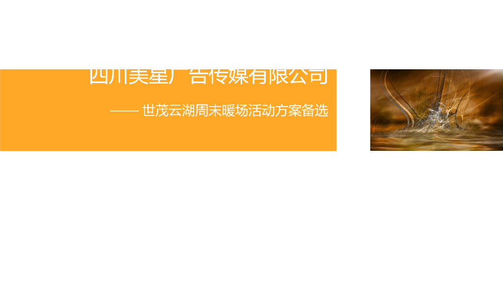 2017世茂云湖周末暖场活动方案-四川美星