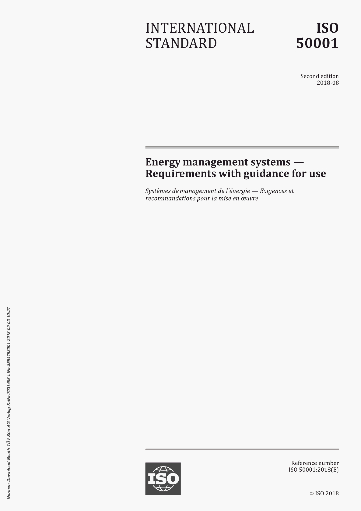 ISO 50001:2018([E)Energy management systems – Requirements with guidance for use