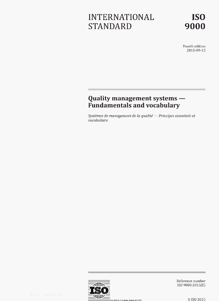 ISO 9000:2015(E)Quality management systems-Fundamentals and vocabulary